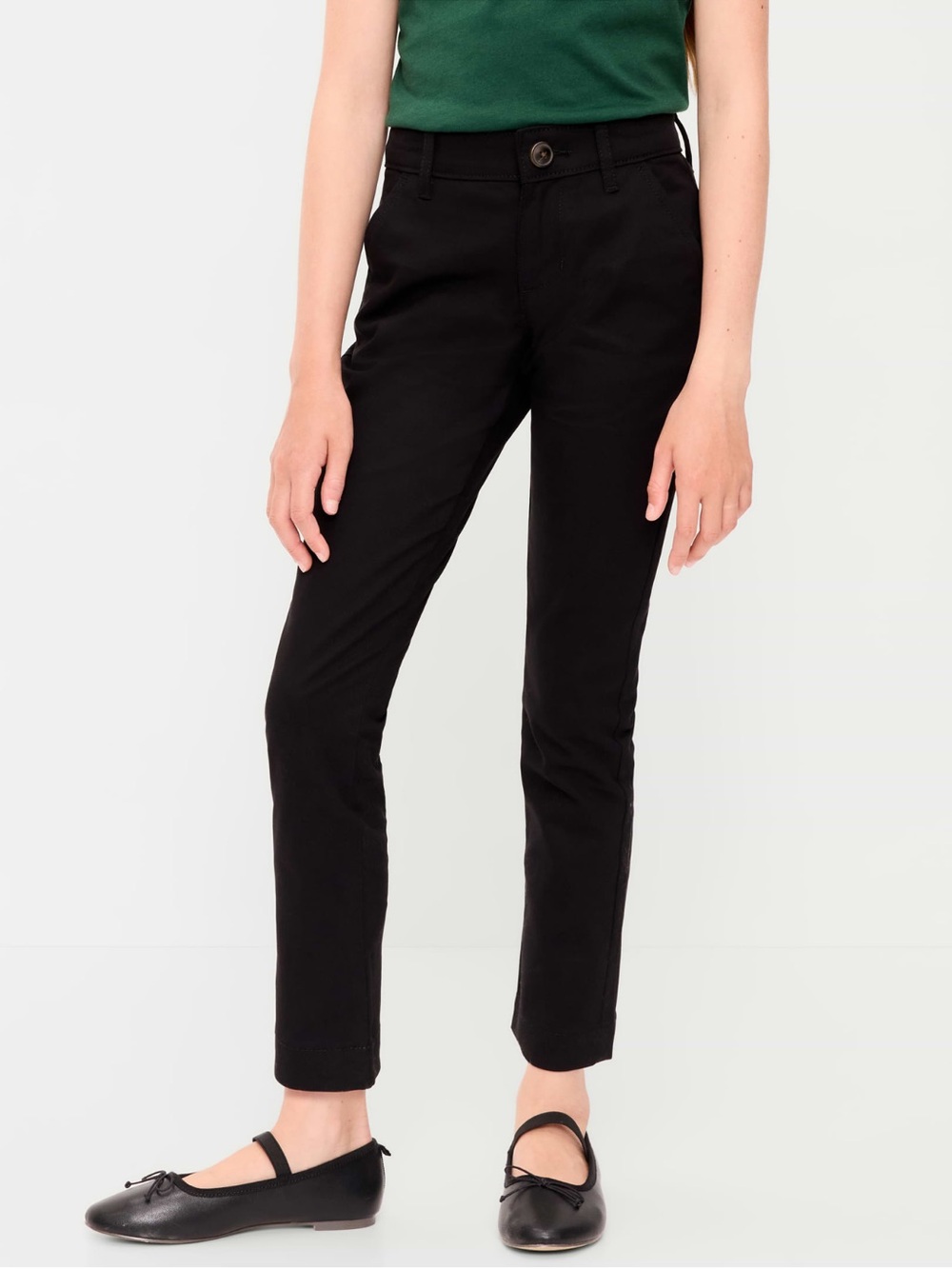 Girls Black Skinny Uniform Pants - Size 16